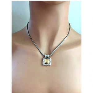Brighton REGINA Silver Gold Pendant Necklace Reversible beautiful necklace